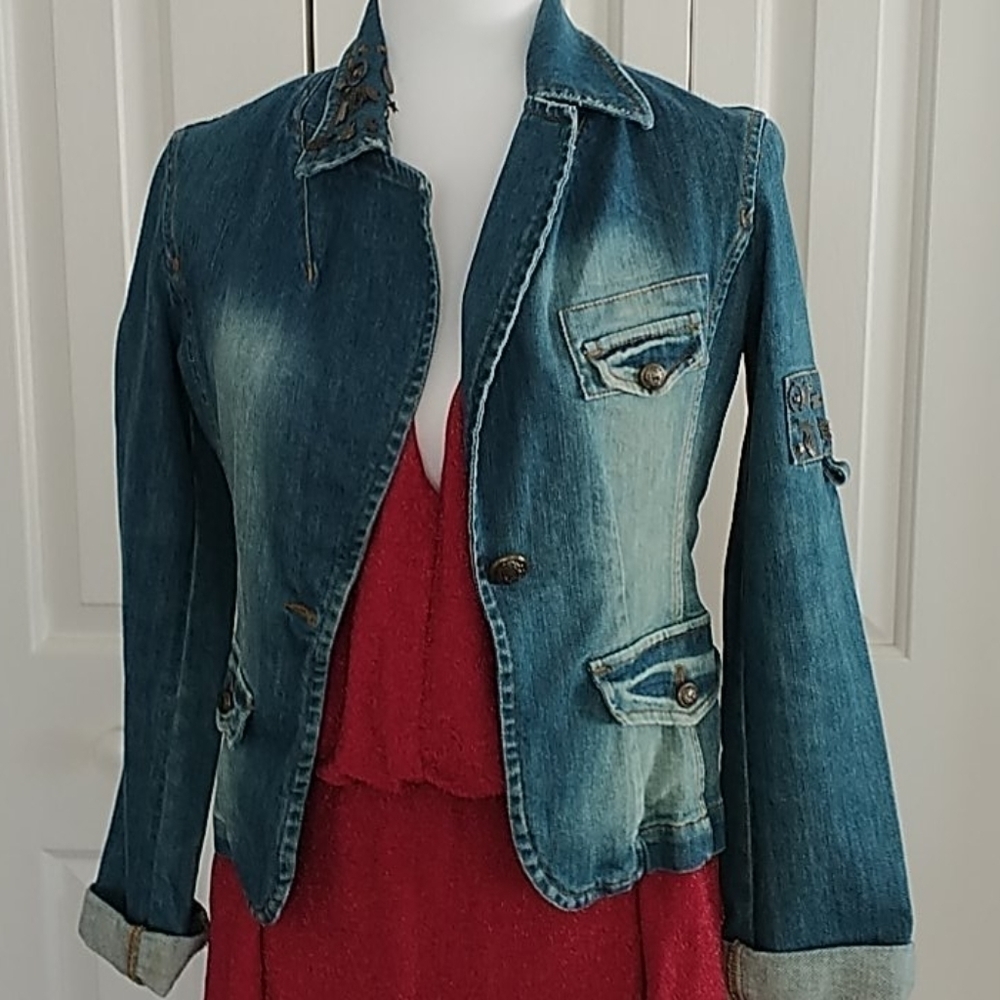 ADL by Adilisk distressed Jean With Embellishments Sz S - Picture 3 of 14